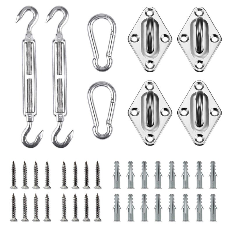 Artpuch Sun Shade Sail Hardware Kit 5 Inch for Rectangle Square Shade Sail Outdoor Installation 304 Stainless Steel - Image 1